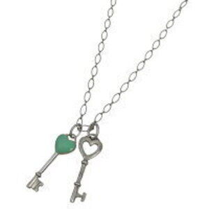 Tiffany Co Heart Key Necklace Pendant Sterling Silver